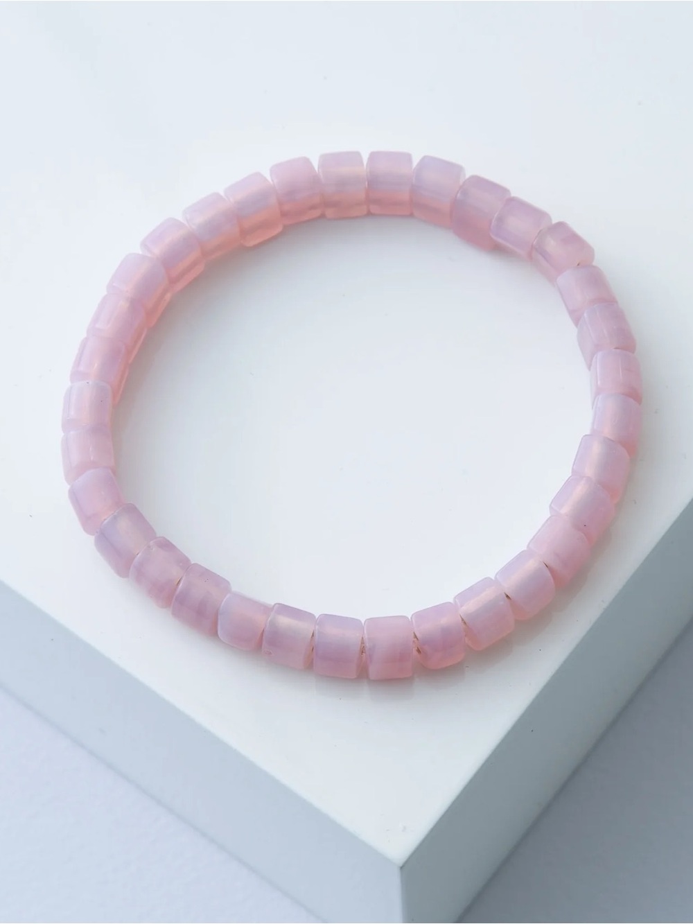 Noonday Collection Soft Pink Beaded Stretch Bracelet